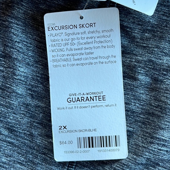 Athleta Excursion Skort Black Heather Gray Lycra Sport Workout Athletic Leisure - Picture 5 of 8